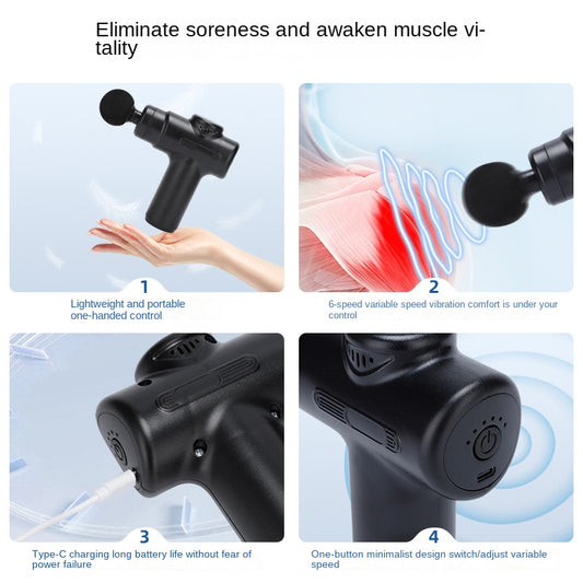 Home Use Muscle Massage Gun, Electric Massager for Women, USB Rechargeable Mini Massage Gun for Muscle Relief