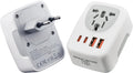 RHAICXANS European Travel Power Adapter with 4-Port Charging | 2x 20W USB-C & 2x 18W USB-A Fast Charge | EU Socket for Germany, France, Spain, Italy, Greece & More