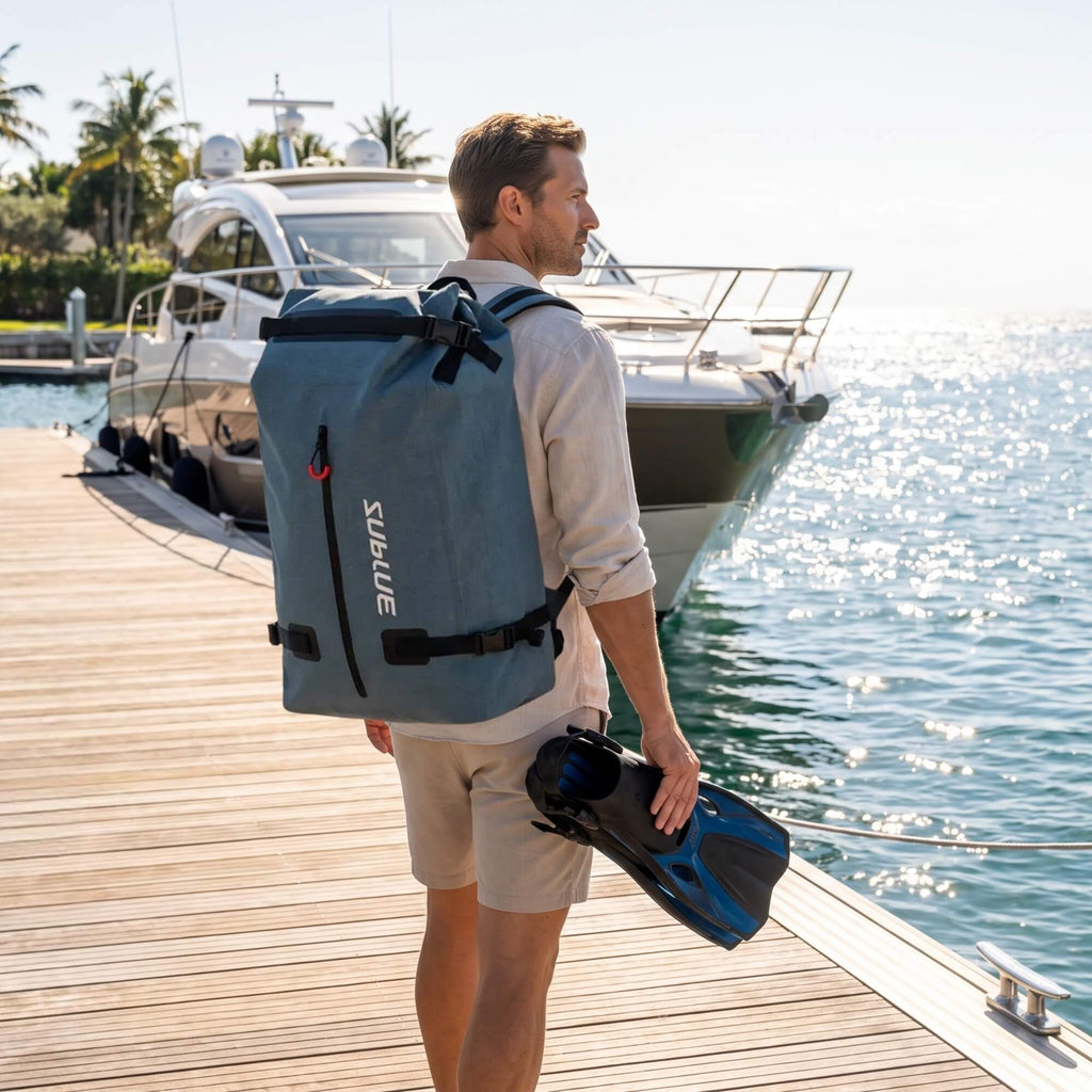 SUBLUE Waterproof Backpack 52L — IPX6 Rated | Wet-Dry Separation | Built for Underwater Scooters & Dive Gear