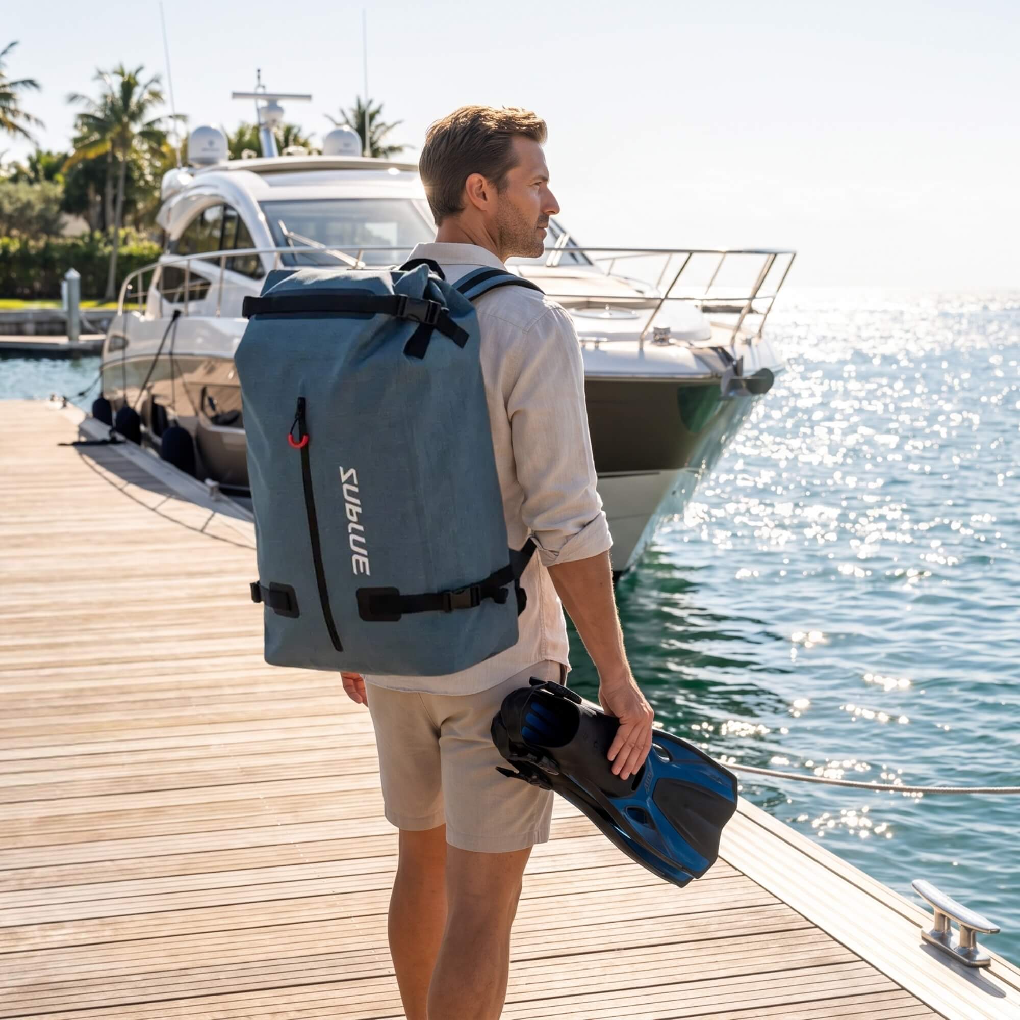 SUBLUE Waterproof Backpack 52L — IPX6 Rated | Wet-Dry Separation | Built for Underwater Scooters & Dive Gear