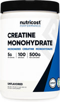 Nutricost Creatine Monohydrate Micronized Powder 500G, 100 Servings | 5000mg Per Serving (5g), 17.9 Oz