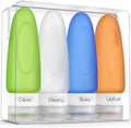 Dot & Dot Leak Proof Travel Bottles - Tubes for Liquid TSA Approved 3oz Silicone Toiletries Travel Shampoo & Conditioner Containers with Labels