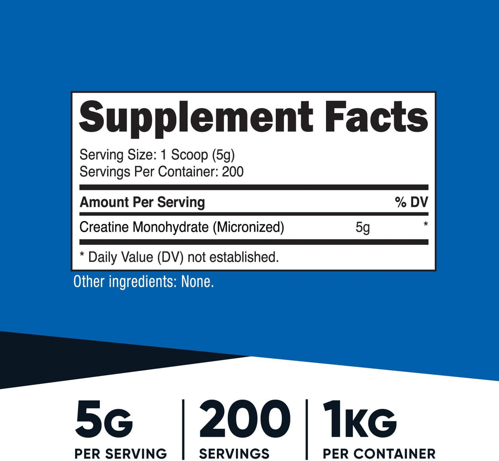 Nutricost Creatine Monohydrate Micronized Powder 500G, 100 Servings | 5000mg Per Serving (5g), 17.9 Oz
