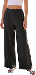Keeliya Womens High Rise Travel Pants Wide Leg Dressy Pants | Work Office Trousers Business Pant with Pockets