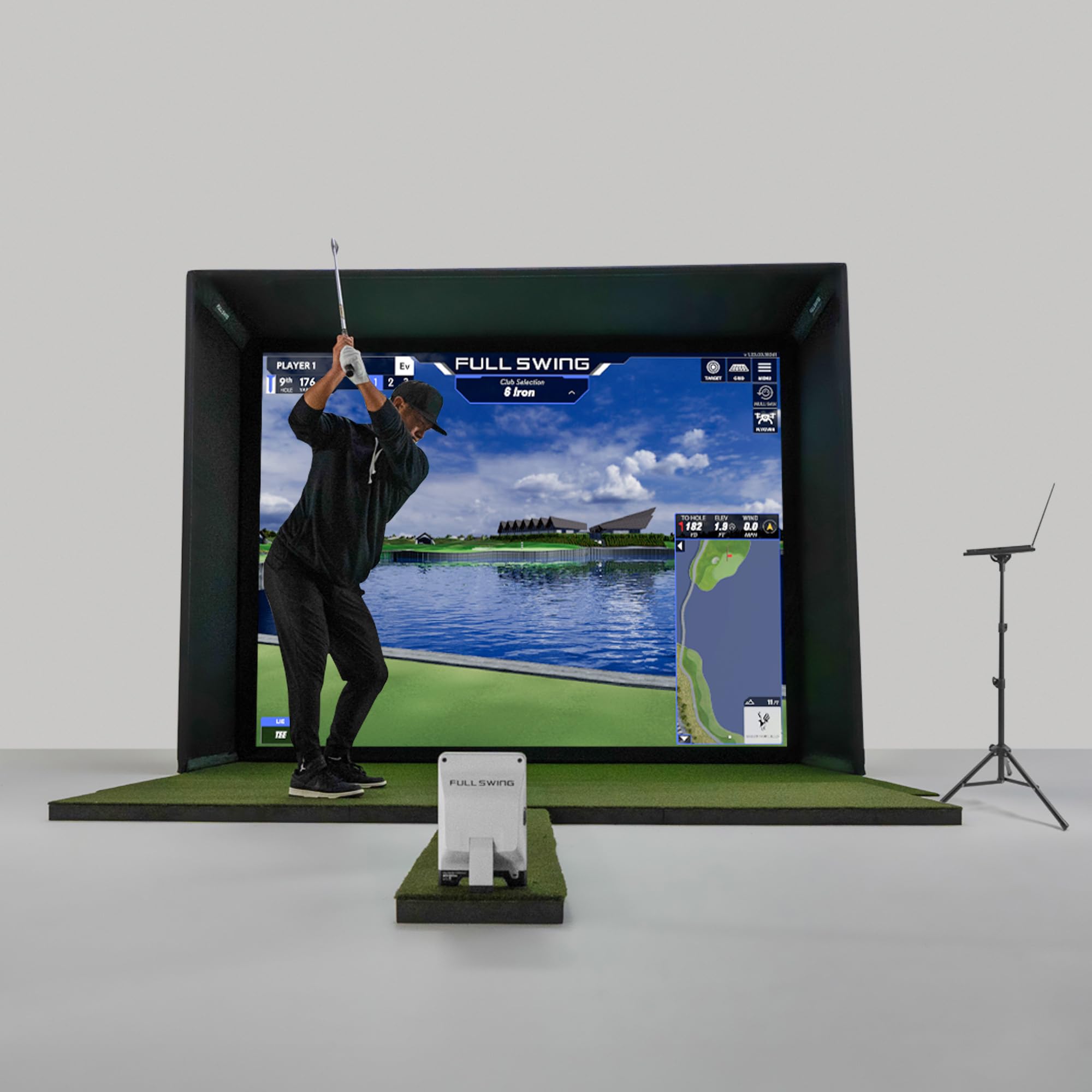Full Swing KIT Studio Golf Simulator – Complete Home & Business Setup with 10' Enclosure, Launch Monitor, Projector, Impact Screen & 5D Radar