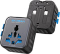 From SKRSAN: Aura Mini Universal Travel Adapter 2 Pack, Ultra-Compact International Plug for 200+ Countries (US/EU/UK/AU/AS), High-Power 10A Portable Power Converter for Business Trip (Midnight Black)