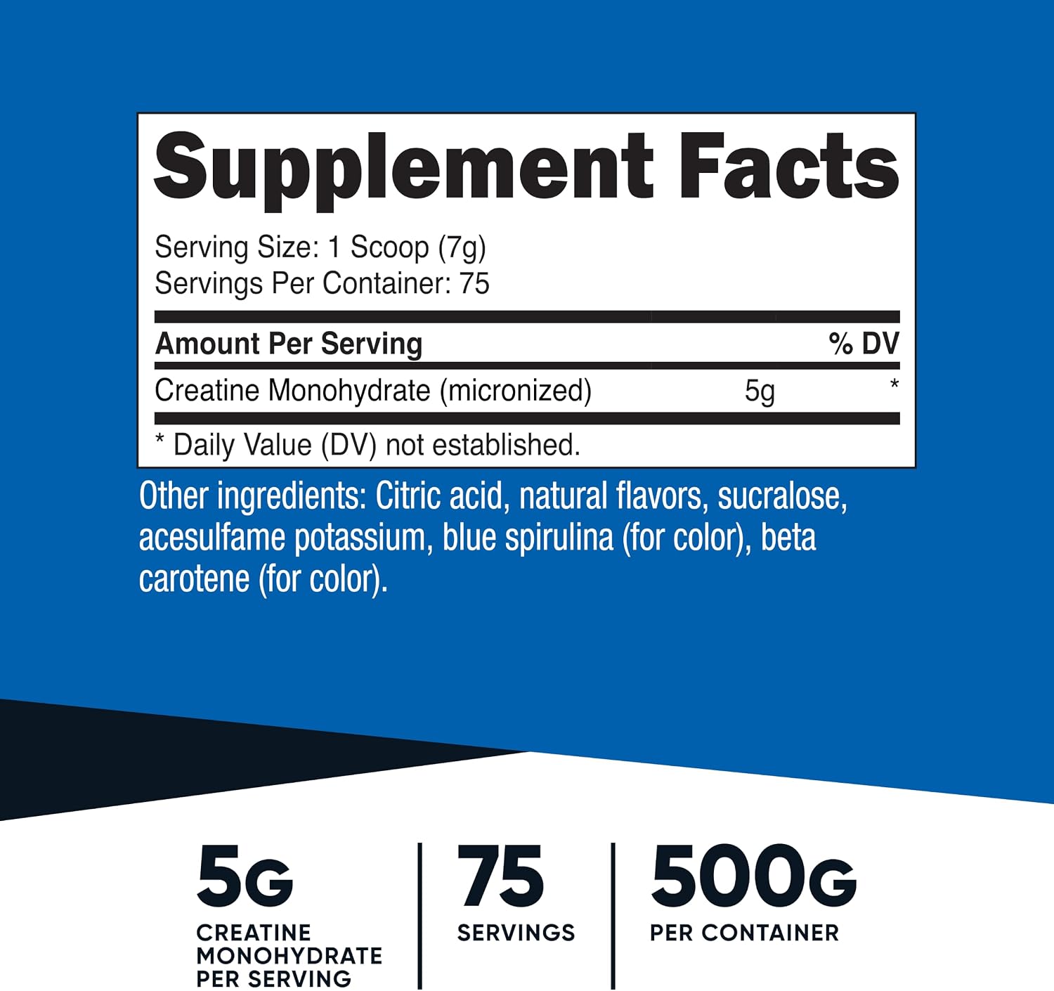 Nutricost Creatine Monohydrate Micronized Powder 500G, 100 Servings | 5000mg Per Serving (5g), 17.9 Oz