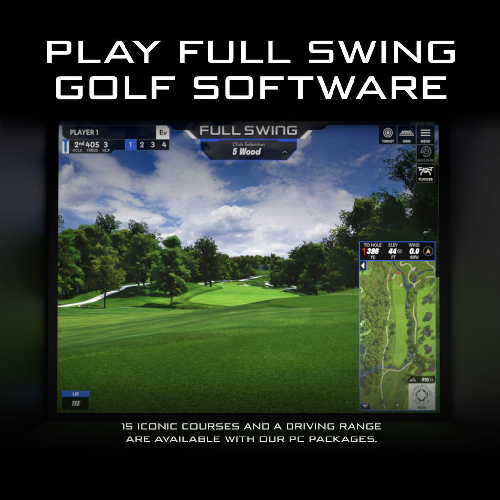 Full Swing KIT Studio Golf Simulator – Complete Home & Business Setup with 10' Enclosure, Launch Monitor, Projector, Impact Screen & 5D Radar