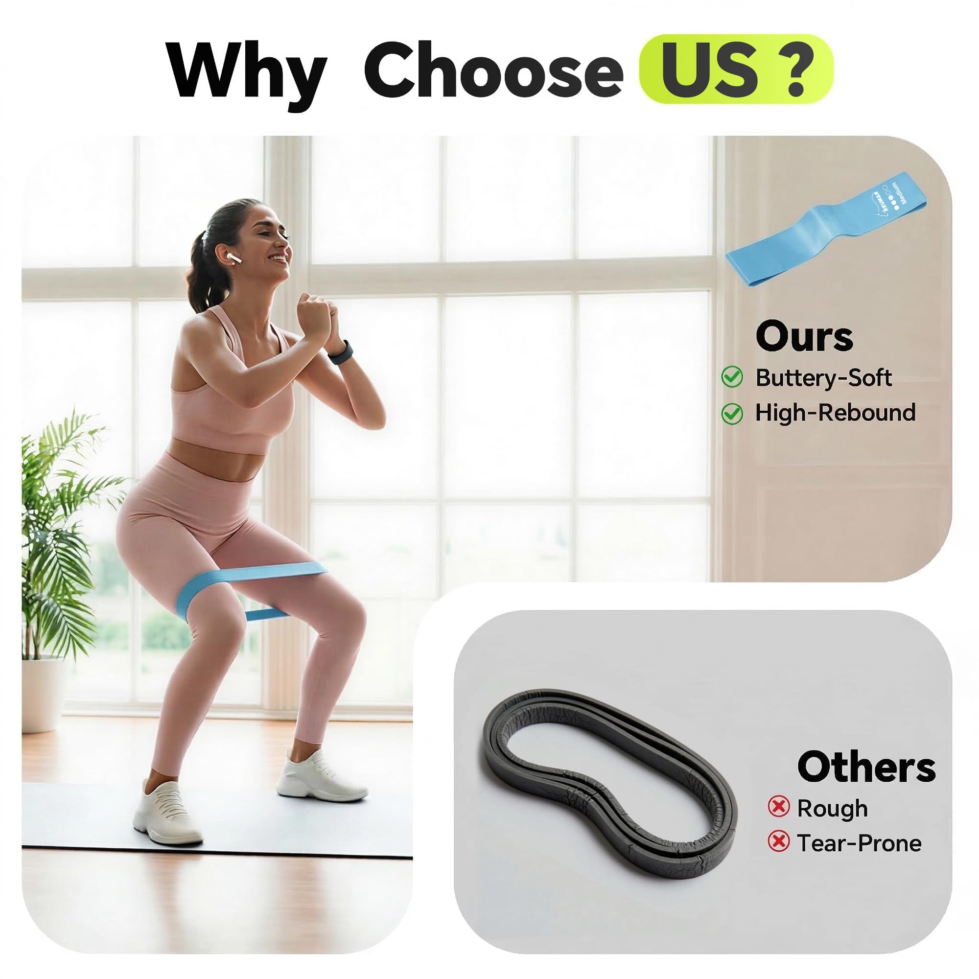 5-Pack Resistance Bands Set – Light to Heavy TPE Loop Bands for Strength, Pilates, Yoga & Physical Therapy