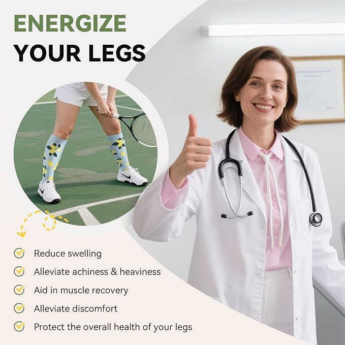 Leocomps Plus Size Compression Socks for Women Men Wide Calf 15-20 mmHg Knee High Extra Large for Nurses Pregnant Travel