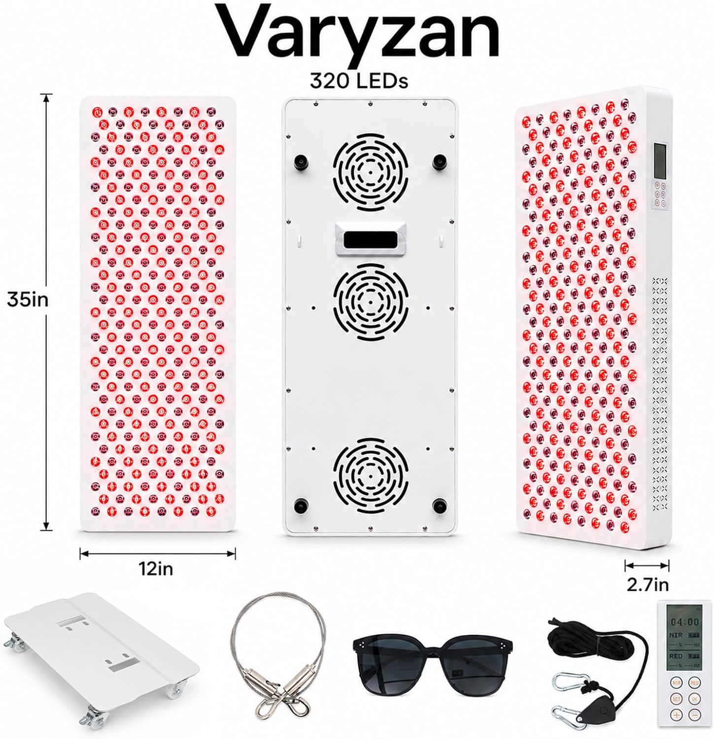 420W Red Light Therapy Panel – 660nm & 850nm Full-Body Coverage, 320 LEDs, Timer & Remote Control
