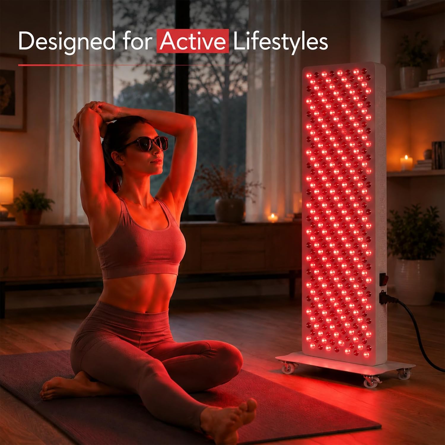 420W Red Light Therapy Panel – 660nm & 850nm Full-Body Coverage, 320 LEDs, Timer & Remote Control