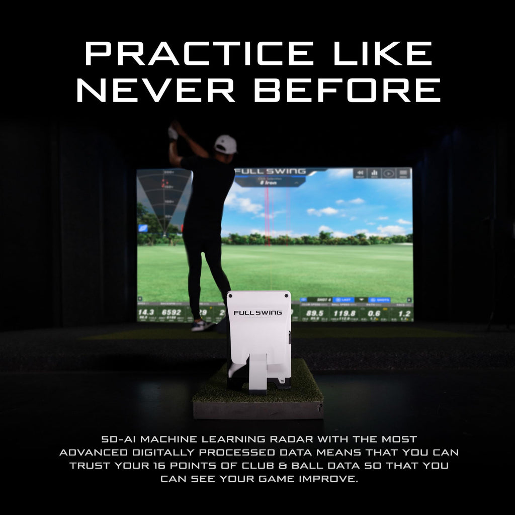 Full Swing KIT Studio Golf Simulator – Complete Home & Business Setup with 10' Enclosure, Launch Monitor, Projector, Impact Screen & 5D Radar