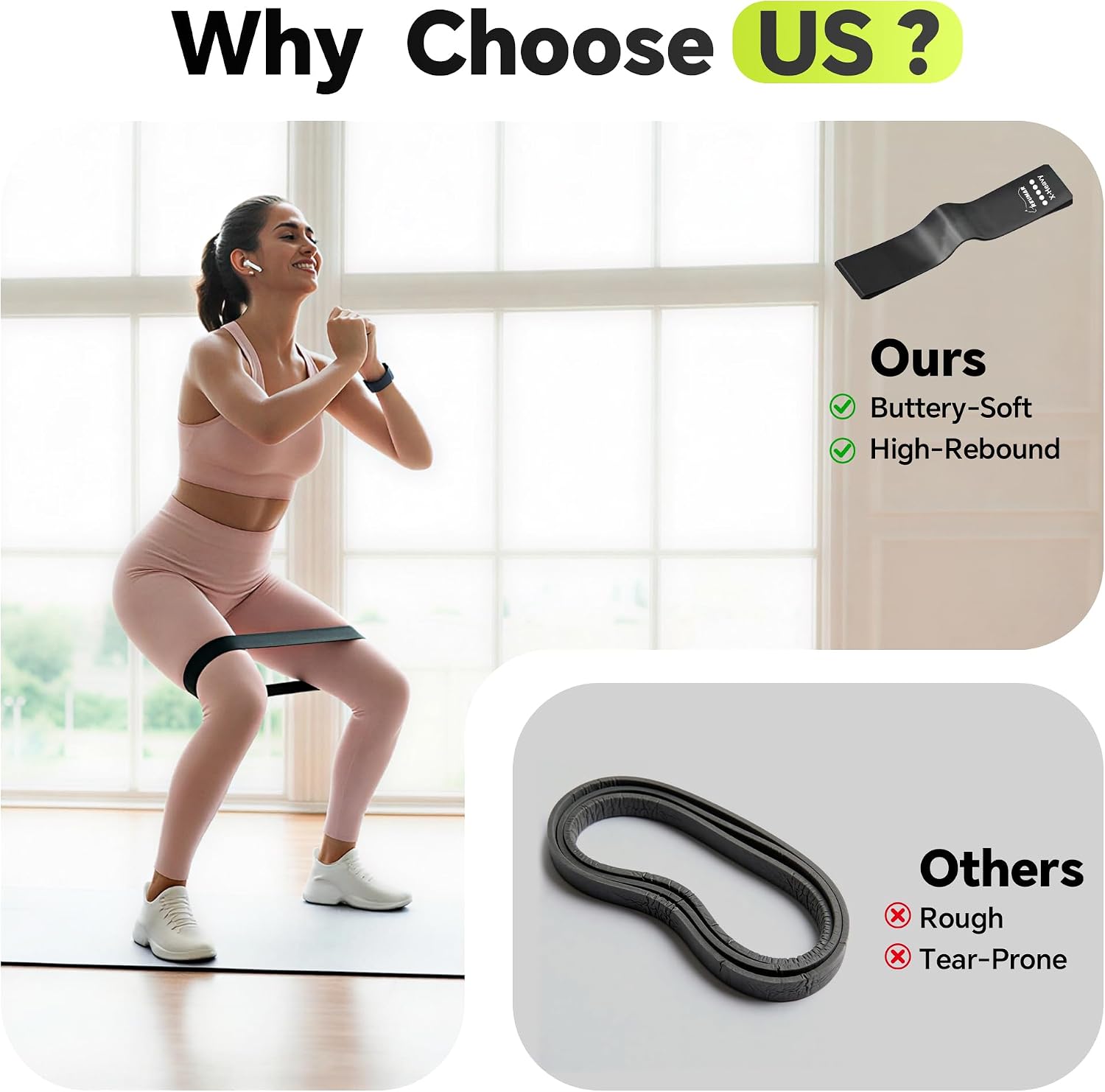 5-Pack Resistance Bands Set – Light to Heavy TPE Loop Bands for Strength, Pilates, Yoga & Physical Therapy