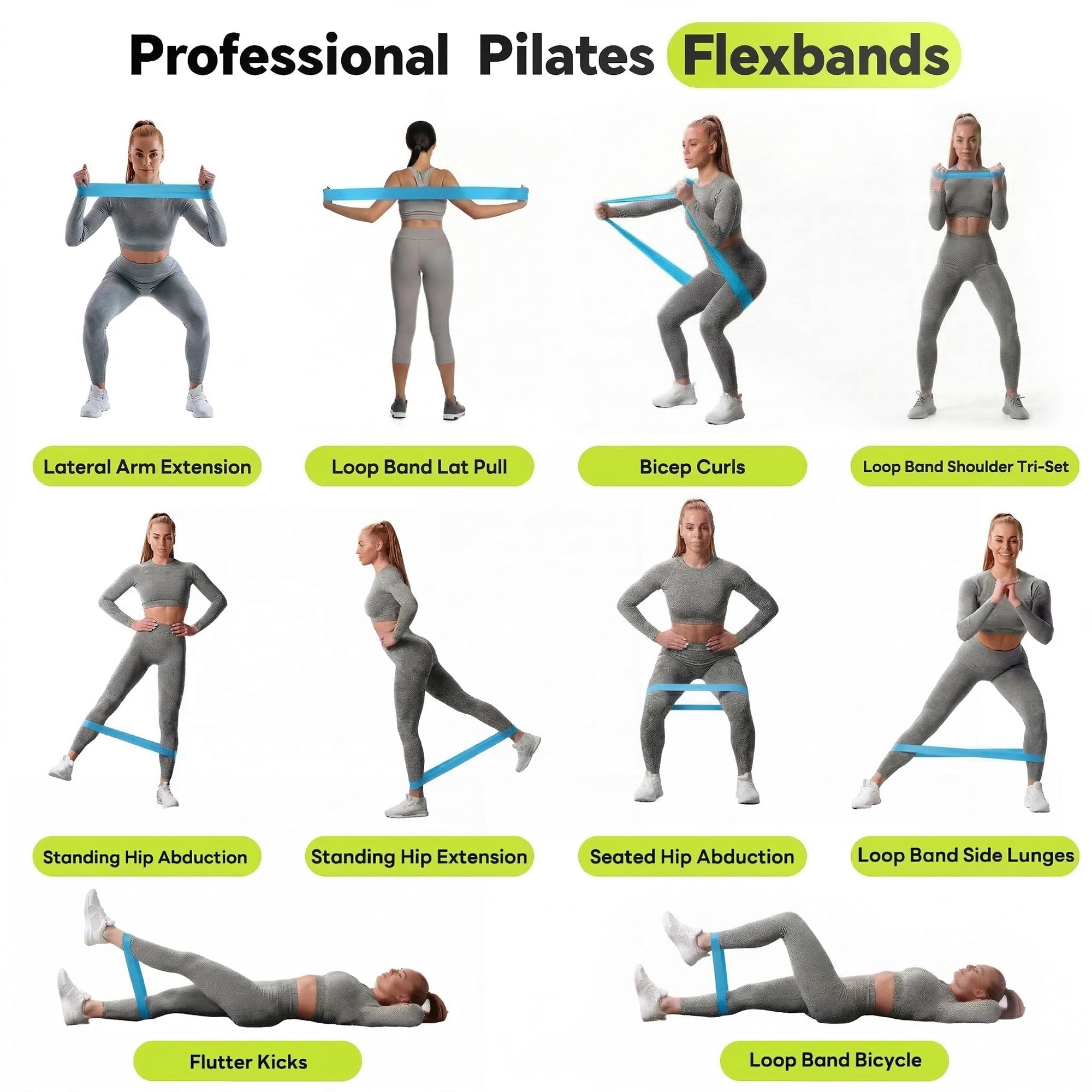 5-Pack Resistance Bands Set – Light to Heavy TPE Loop Bands for Strength, Pilates, Yoga & Physical Therapy