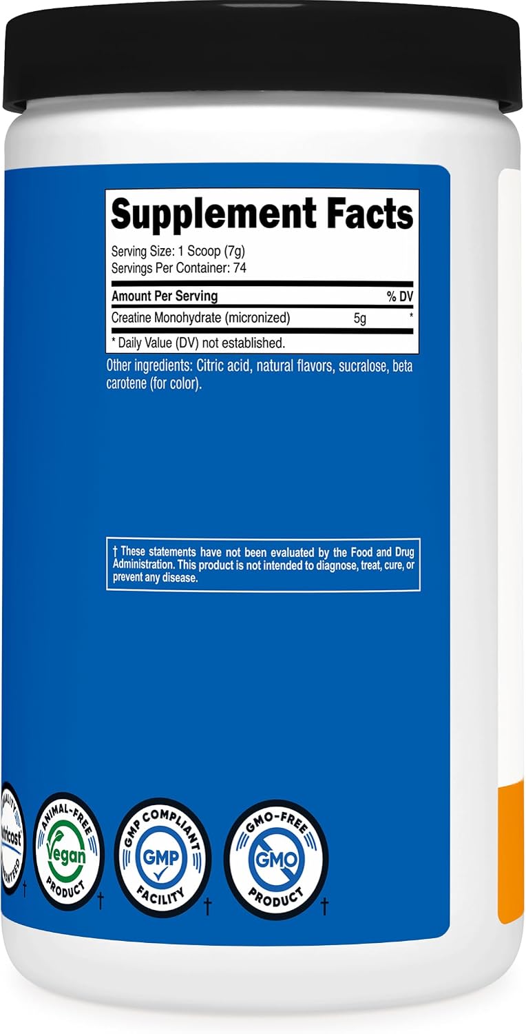 Nutricost Creatine Monohydrate Micronized Powder 500G, 100 Servings | 5000mg Per Serving (5g), 17.9 Oz