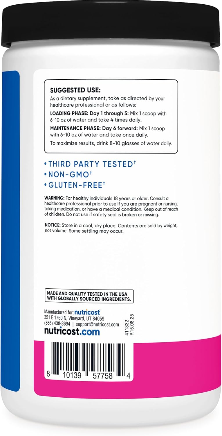 Nutricost Creatine Monohydrate Micronized Powder 500G, 100 Servings | 5000mg Per Serving (5g), 17.9 Oz
