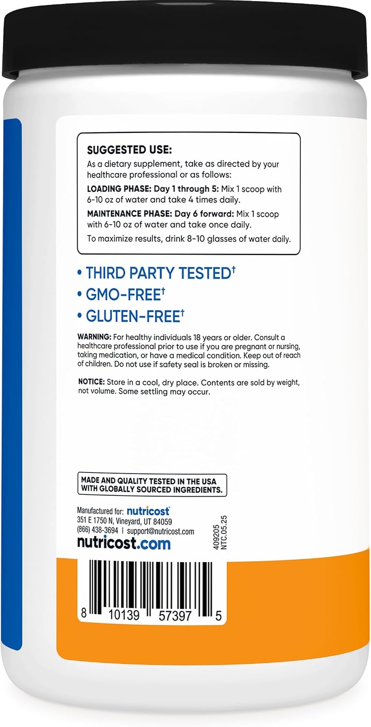 Nutricost Creatine Monohydrate Micronized Powder 500G, 100 Servings | 5000mg Per Serving (5g), 17.9 Oz