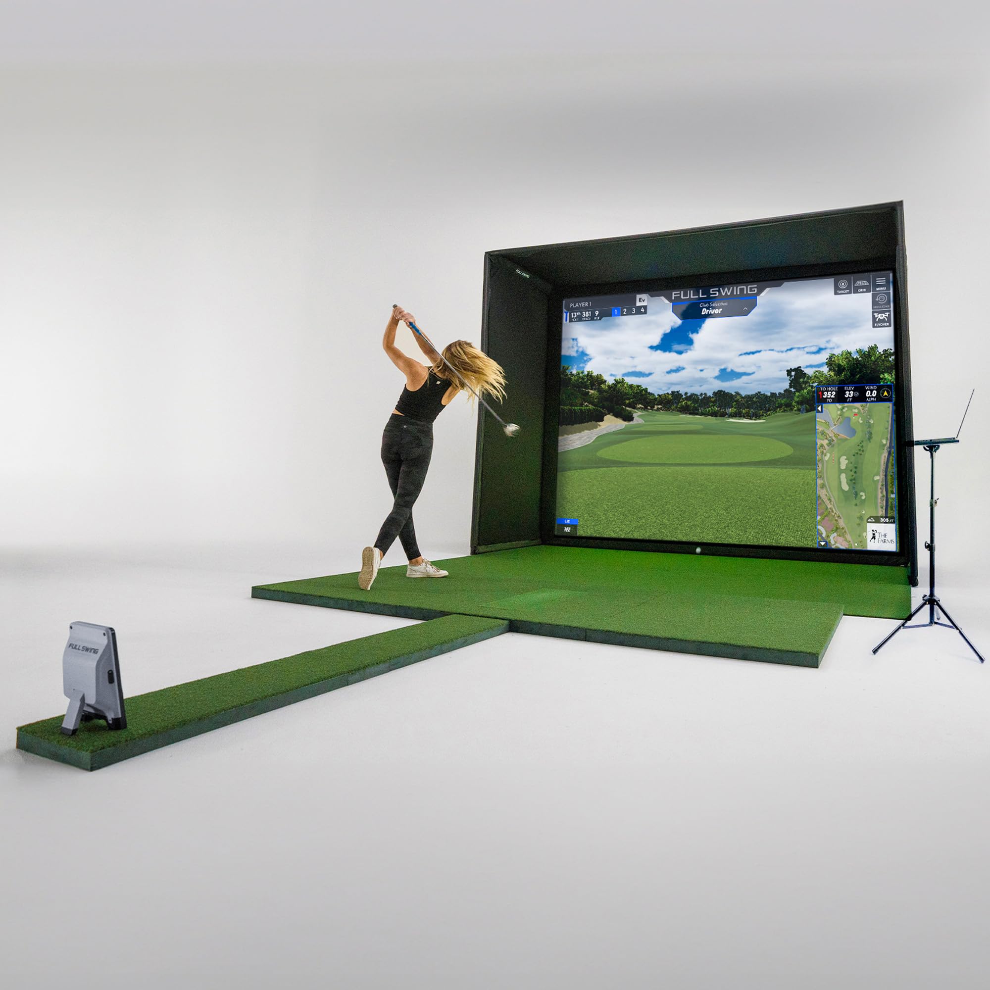 Full Swing KIT Studio Golf Simulator – Complete Home & Business Setup with 10' Enclosure, Launch Monitor, Projector, Impact Screen & 5D Radar