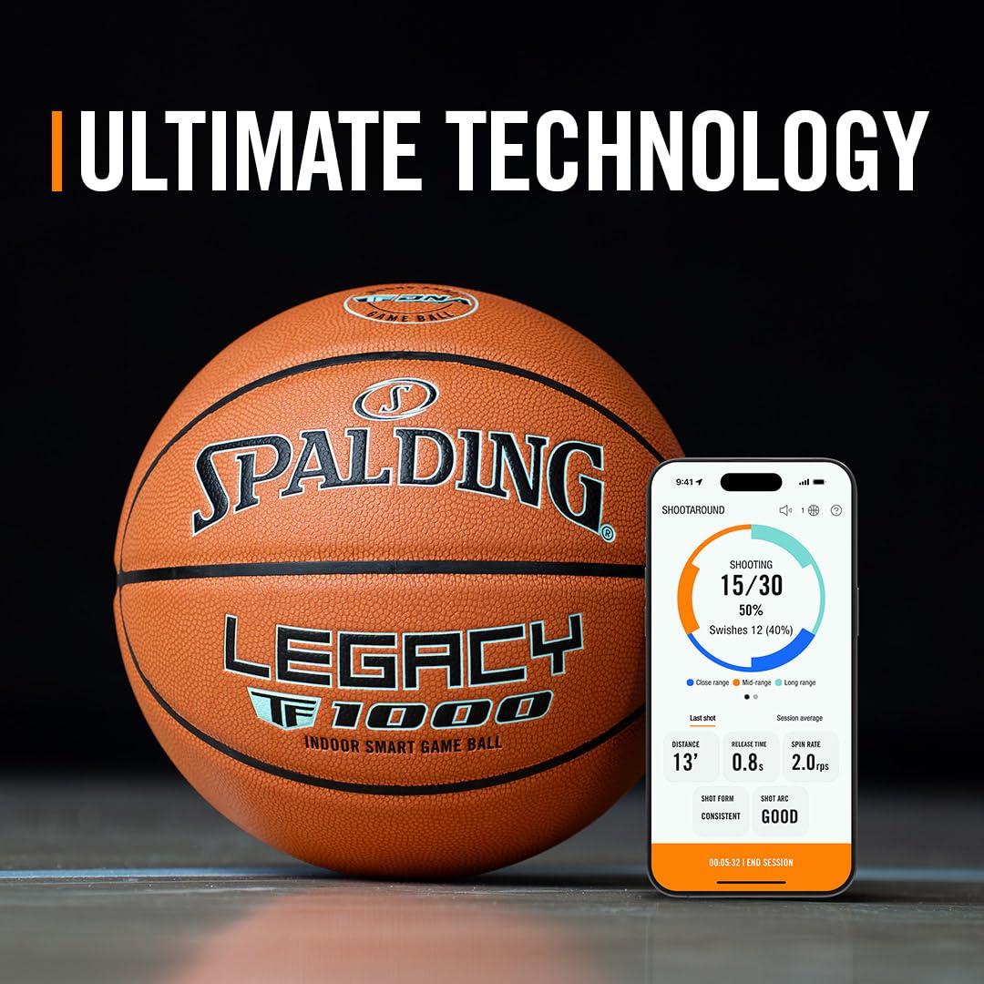 Spalding Legacy TF1000 Smart Basketball — Premium Indoor Training Ball with 1-Year App Subscription