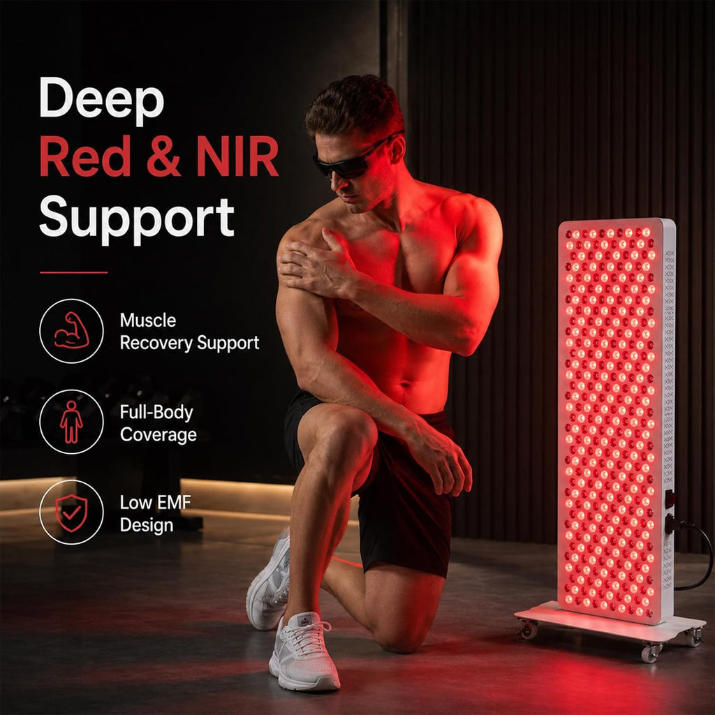 420W Red Light Therapy Panel – 660nm & 850nm Full-Body Coverage, 320 LEDs, Timer & Remote Control