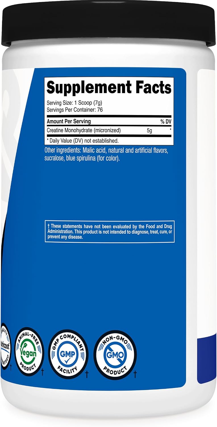 Nutricost Creatine Monohydrate Micronized Powder 500G, 100 Servings | 5000mg Per Serving (5g), 17.9 Oz