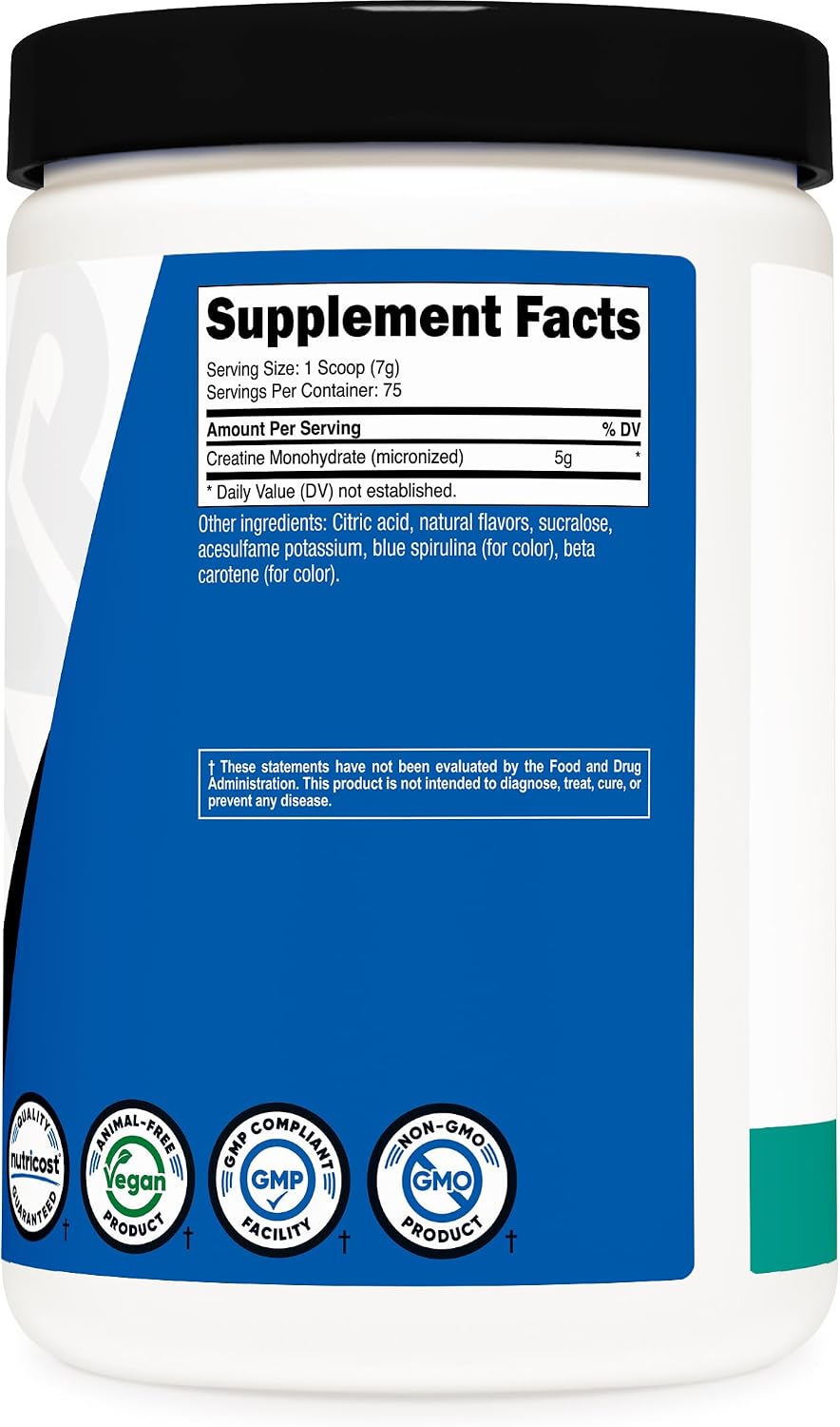 Nutricost Creatine Monohydrate Micronized Powder 500G, 100 Servings | 5000mg Per Serving (5g), 17.9 Oz