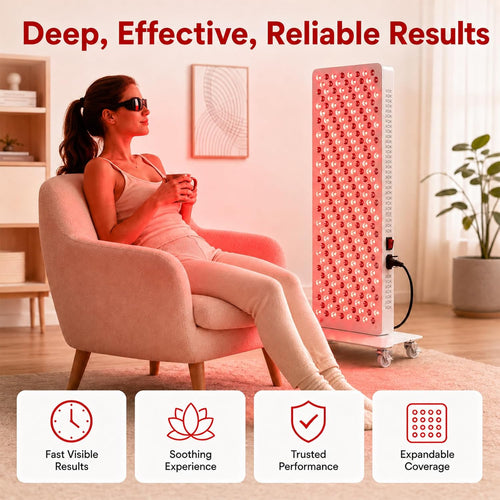 420W Red Light Therapy Panel – 660nm & 850nm Full-Body Coverage, 320 LEDs, Timer & Remote Control