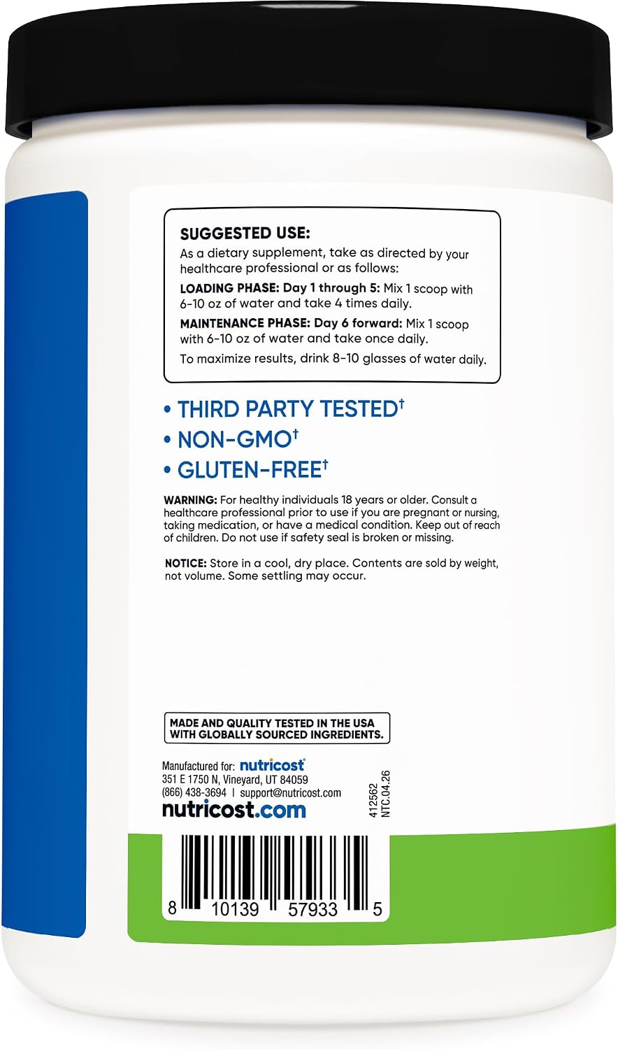 Nutricost Creatine Monohydrate Micronized Powder 500G, 100 Servings | 5000mg Per Serving (5g), 17.9 Oz