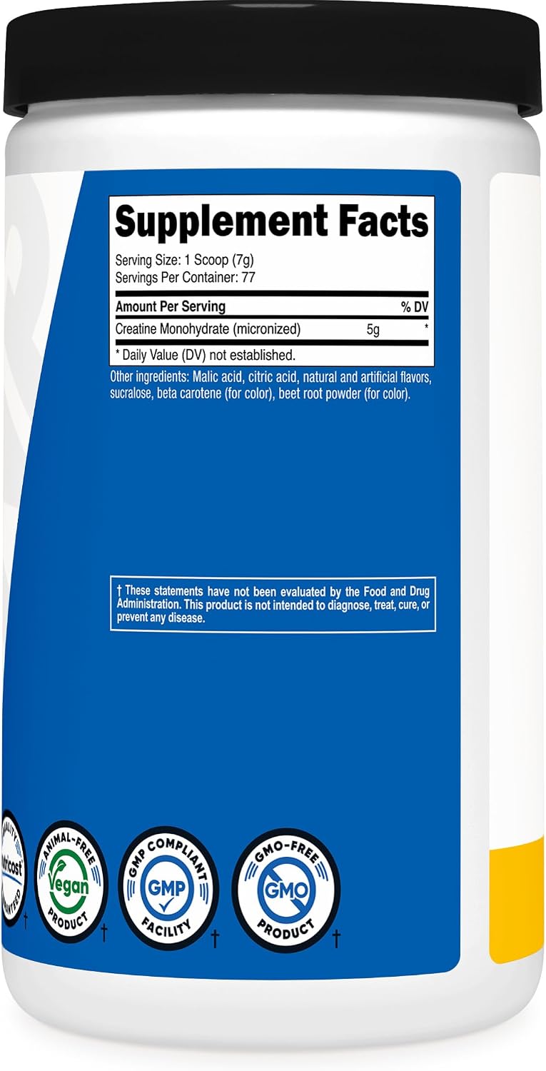 Nutricost Creatine Monohydrate Micronized Powder 500G, 100 Servings | 5000mg Per Serving (5g), 17.9 Oz