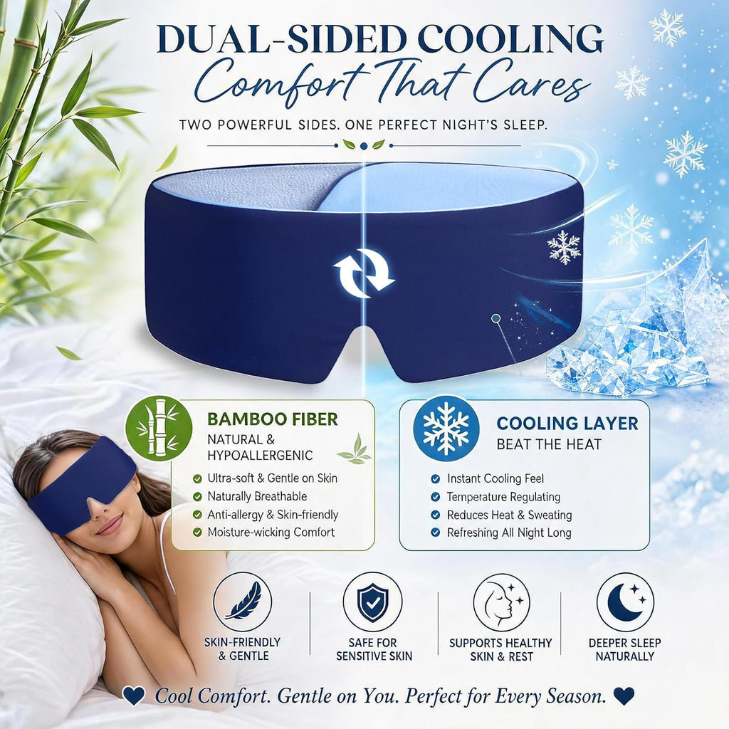 TongTuo Sleep Mask, Blackout Eye Mask for Sleeping, Hypoallergenic | Blackout, Quiet Adjustable Strap, Cooling, Breathable, Lightweight, Travel, Nap