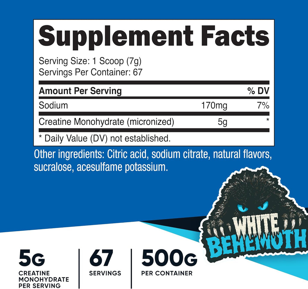 Nutricost Creatine Monohydrate Micronized Powder 500G, 100 Servings | 5000mg Per Serving (5g), 17.9 Oz