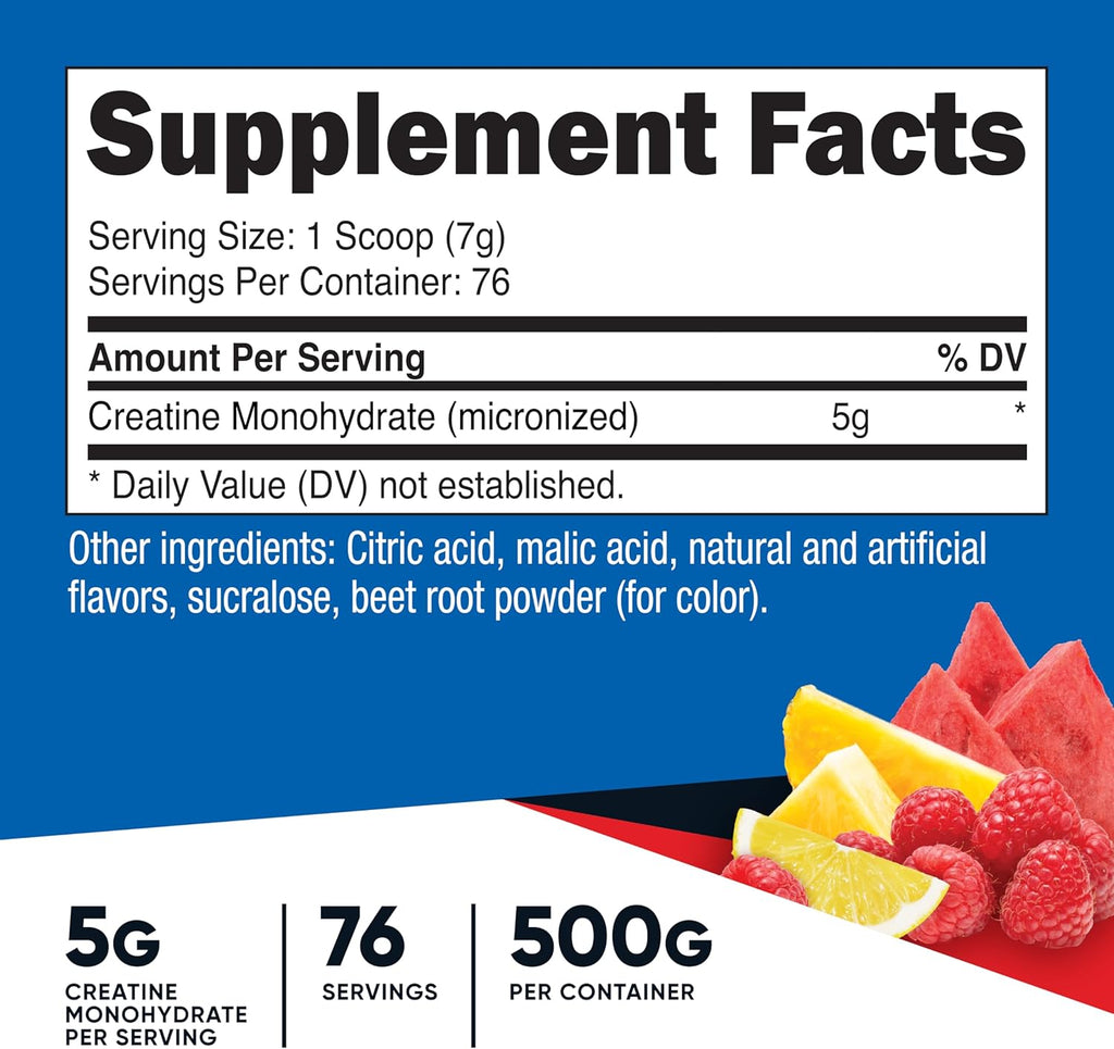 Nutricost Creatine Monohydrate Micronized Powder 500G, 100 Servings | 5000mg Per Serving (5g), 17.9 Oz
