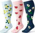Leocomps Plus Size Compression Socks for Women Men Wide Calf 15-20 mmHg Knee High Extra Large for Nurses Pregnant Travel