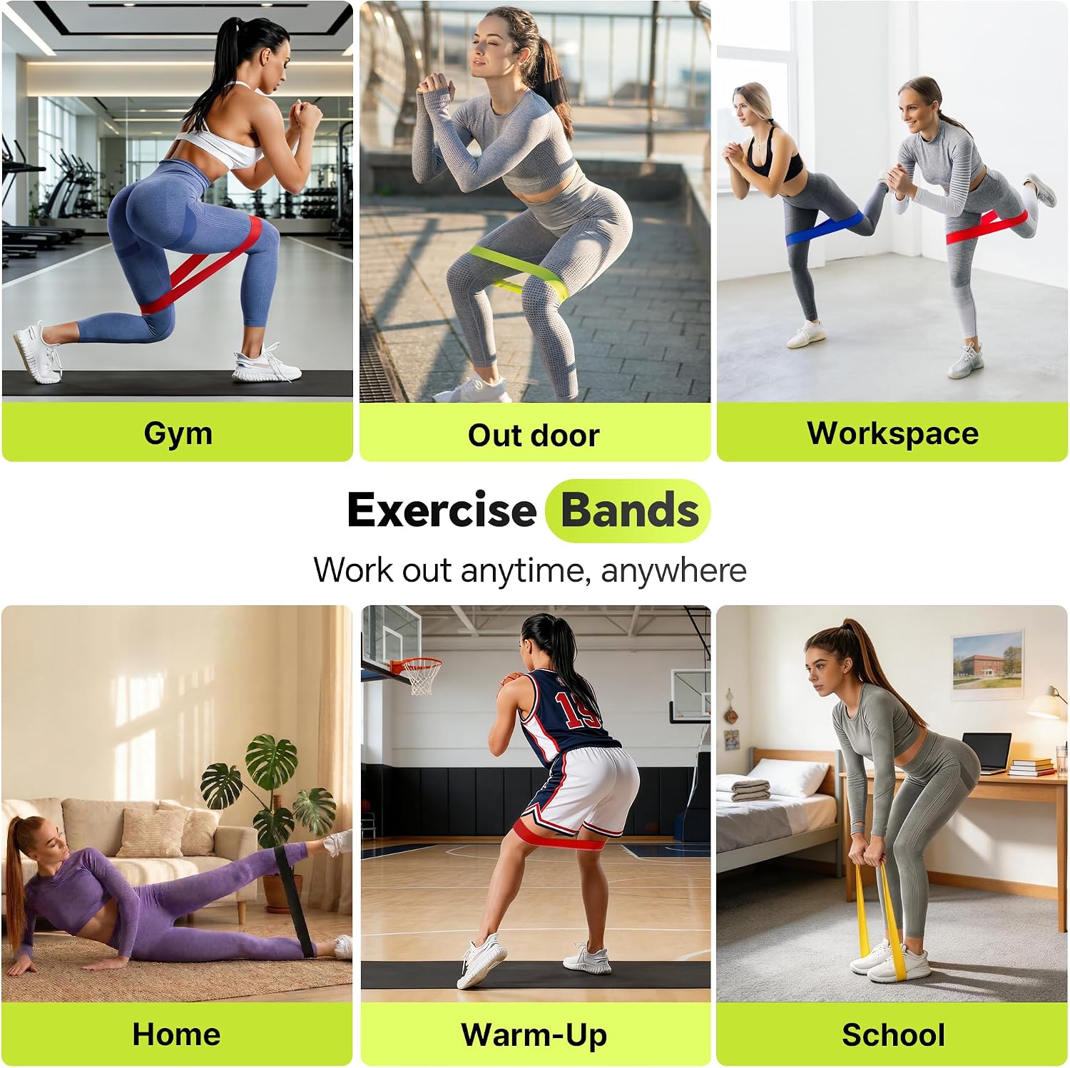 5-Pack Resistance Bands Set – Light to Heavy TPE Loop Bands for Strength, Pilates, Yoga & Physical Therapy