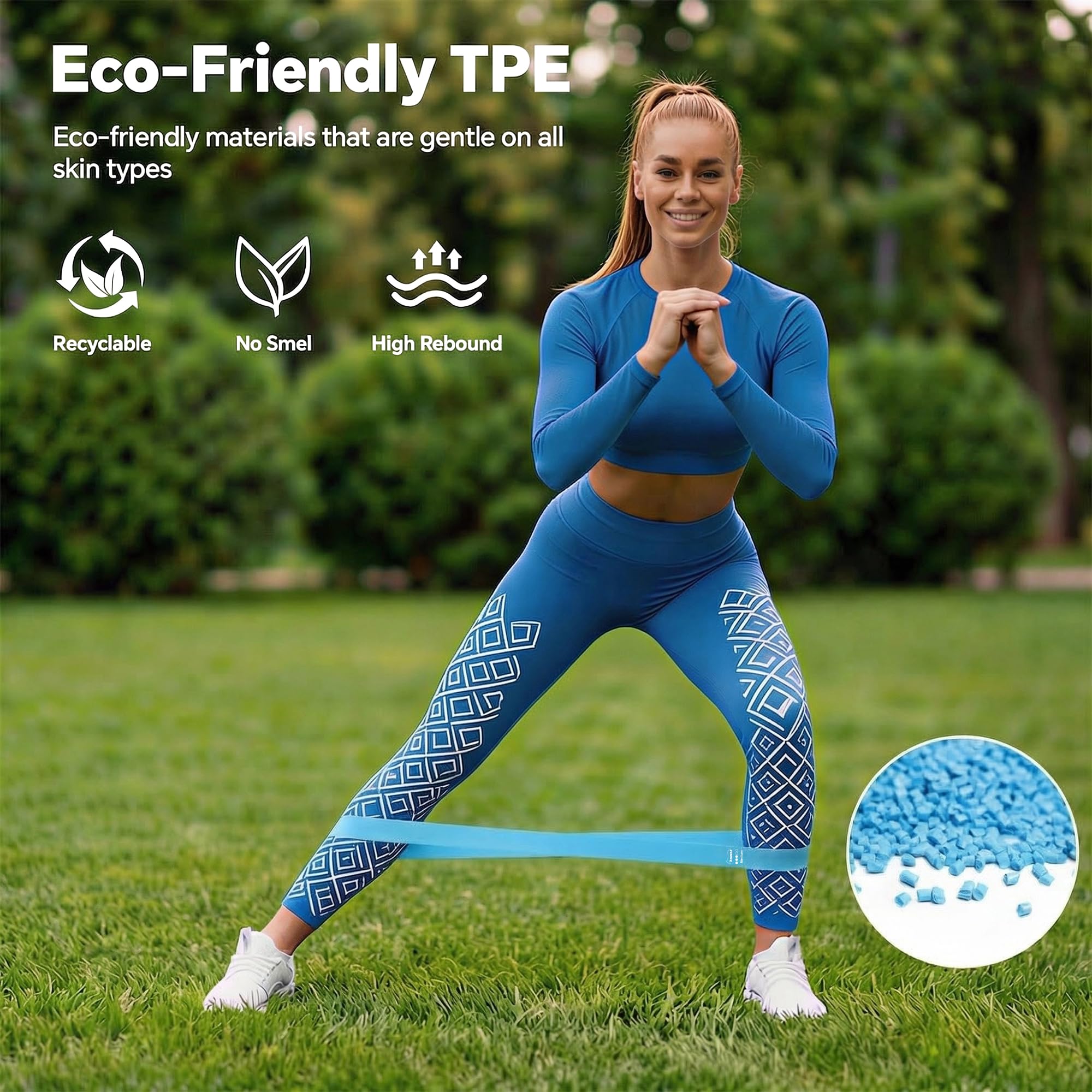 5-Pack Resistance Bands Set – Light to Heavy TPE Loop Bands for Strength, Pilates, Yoga & Physical Therapy