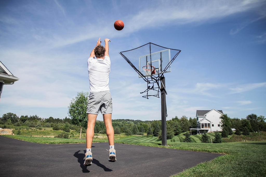 Dr. Dish IC3 Basketball Shot Trainer Rebounder – Portable Net Return System for 3x More Reps