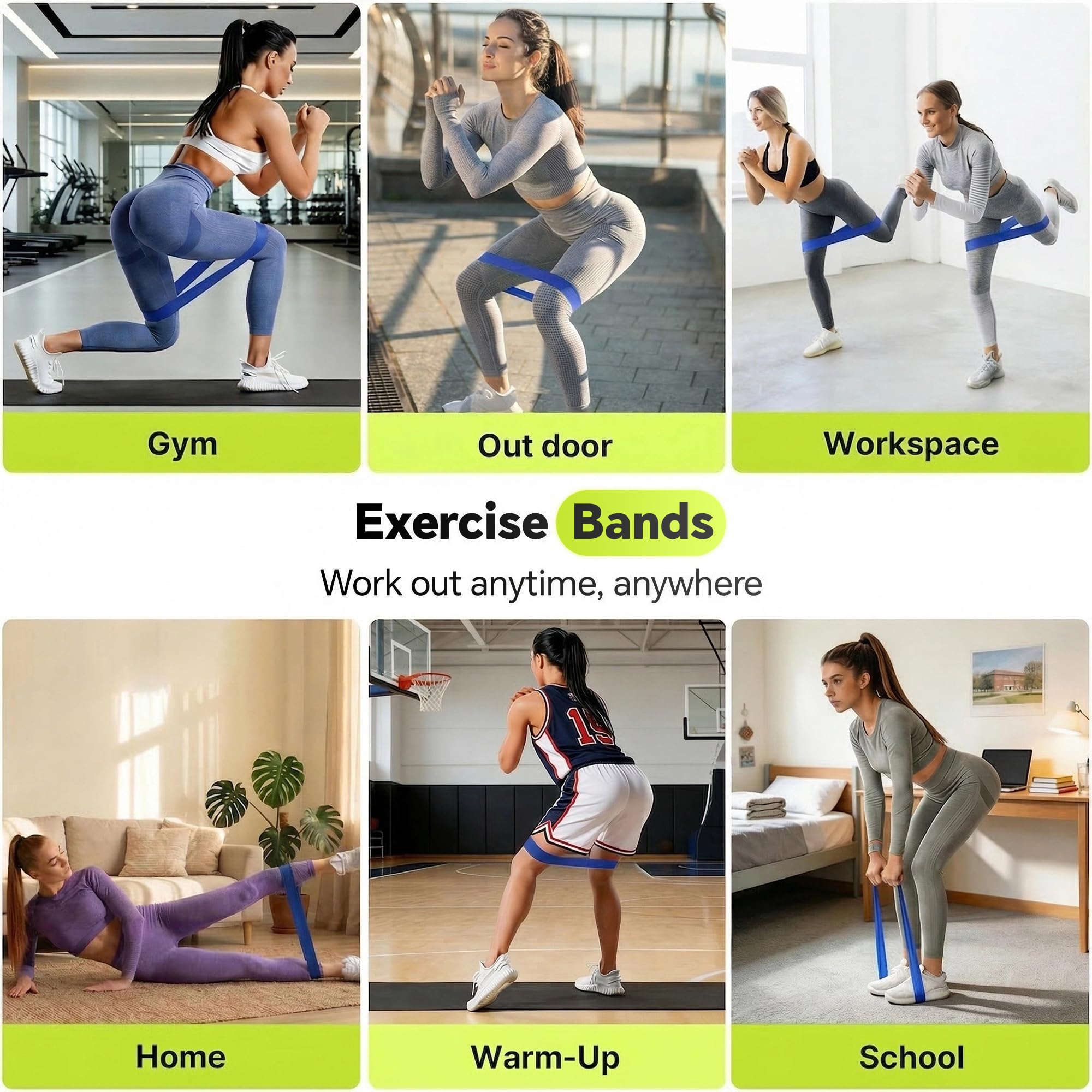 5-Pack Resistance Bands Set – Light to Heavy TPE Loop Bands for Strength, Pilates, Yoga & Physical Therapy