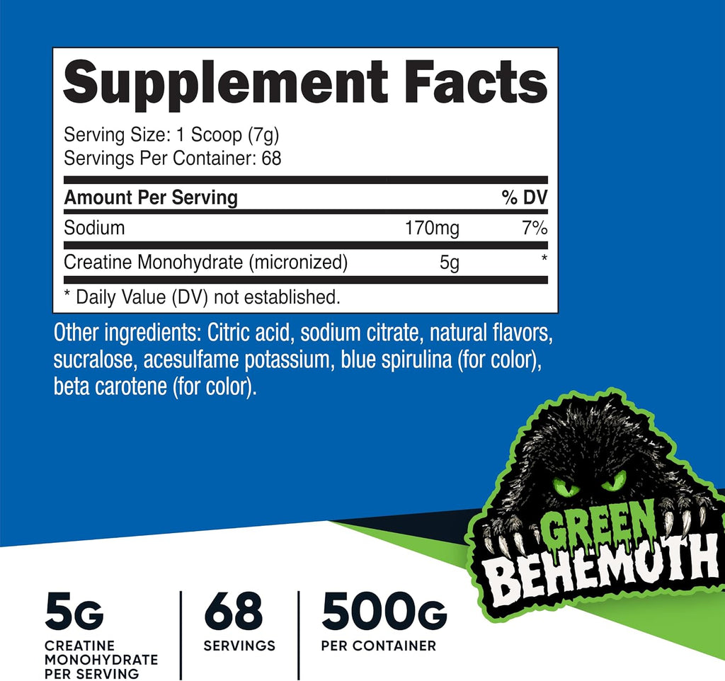 Nutricost Creatine Monohydrate Micronized Powder 500G, 100 Servings | 5000mg Per Serving (5g), 17.9 Oz