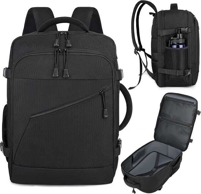 HILOMON Personal Item Size Travel Backpack, Carry On Bag Flight Approved | TSA 17inch Laptop Travel Backpack, Fit 18x14x8 Under-seat 30L Lightweight Bag, Airplane Approved Overnight Weekender Bag