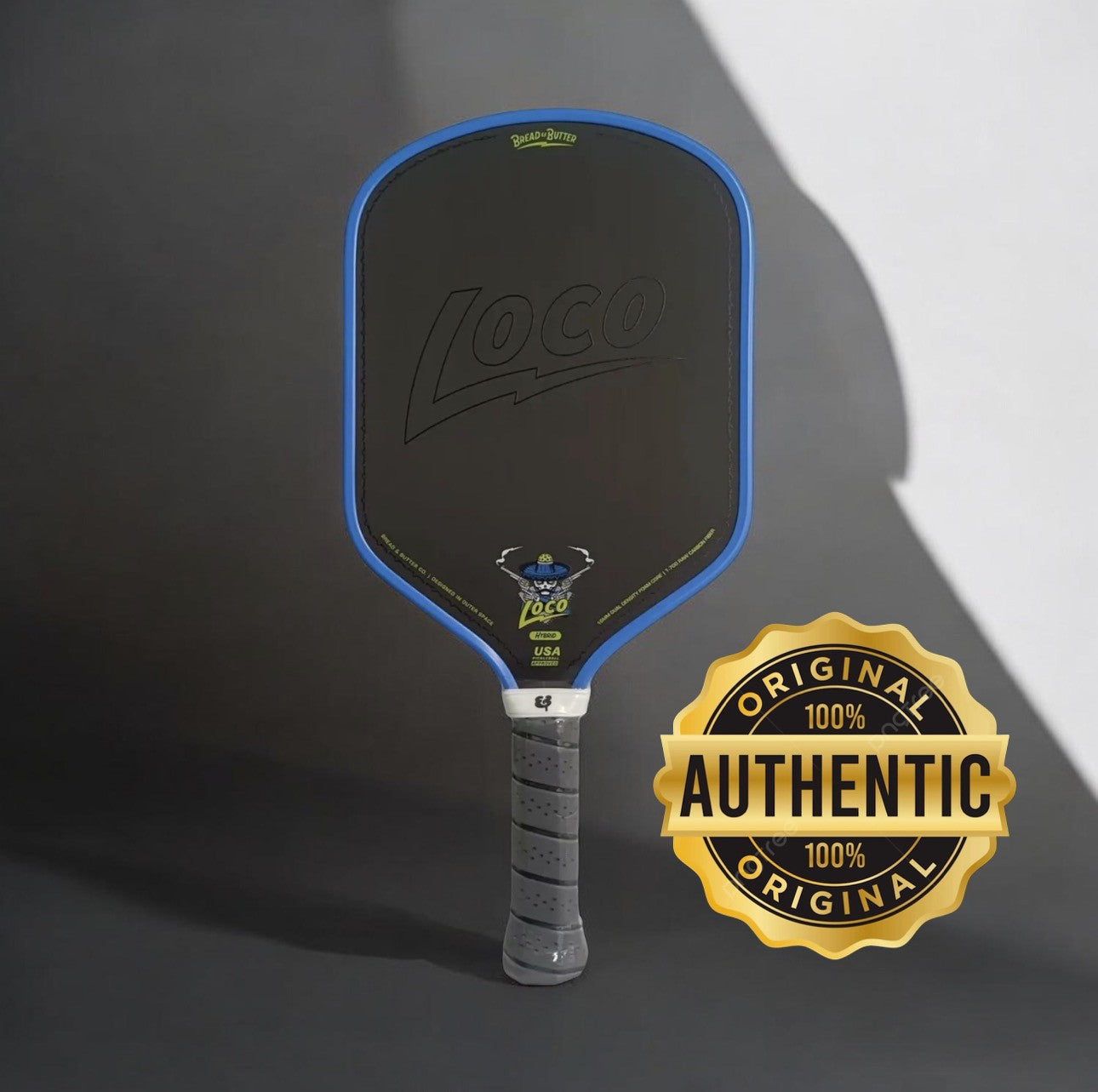 Bread & Butter Loco Hybrid AZUL Pickleball Paddle – T-700 Raw Carbon Fiber | USAP Approved