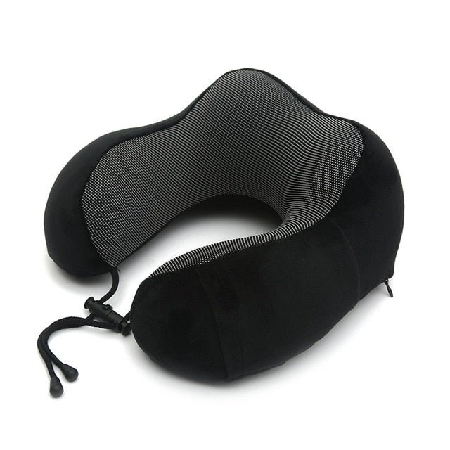 Memory Foam Travel Neck Pillow with Carry Bag — Orthopedic U-Shape Support for Flights & Long Trips | 4 Colors