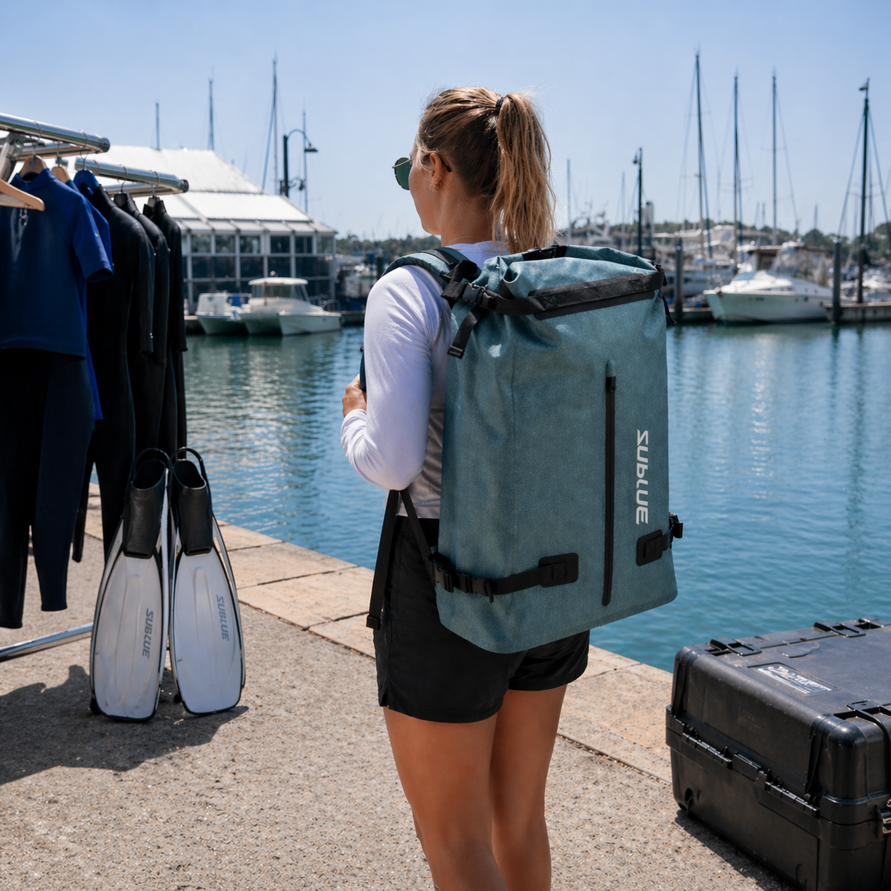 SUBLUE Waterproof Backpack 52L — IPX6 Rated | Wet-Dry Separation | Built for Underwater Scooters & Dive Gear