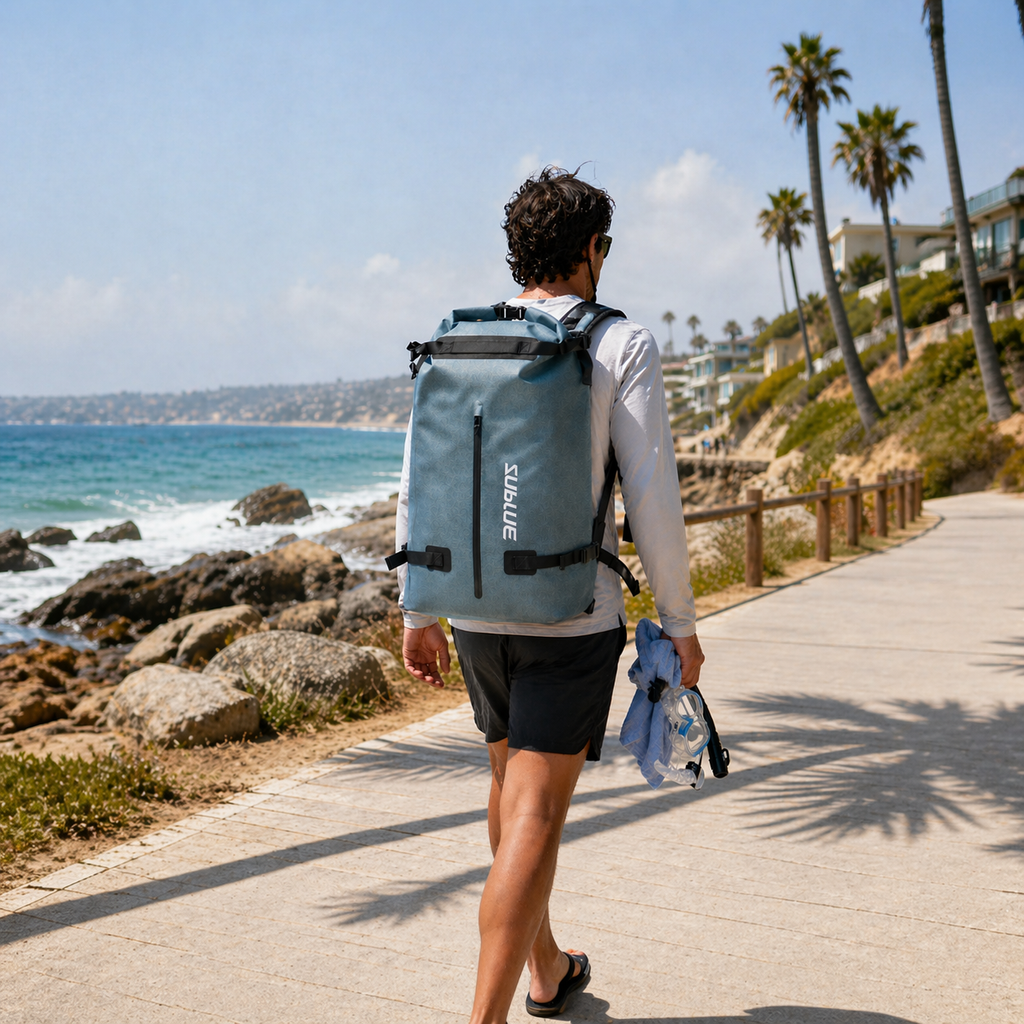 SUBLUE Waterproof Backpack 52L — IPX6 Rated | Wet-Dry Separation | Built for Underwater Scooters & Dive Gear