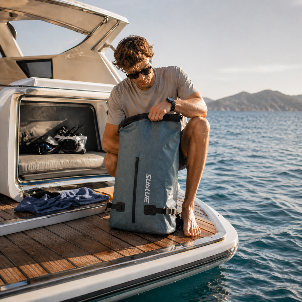 SUBLUE Waterproof Backpack 52L — IPX6 Rated | Wet-Dry Separation | Built for Underwater Scooters & Dive Gear