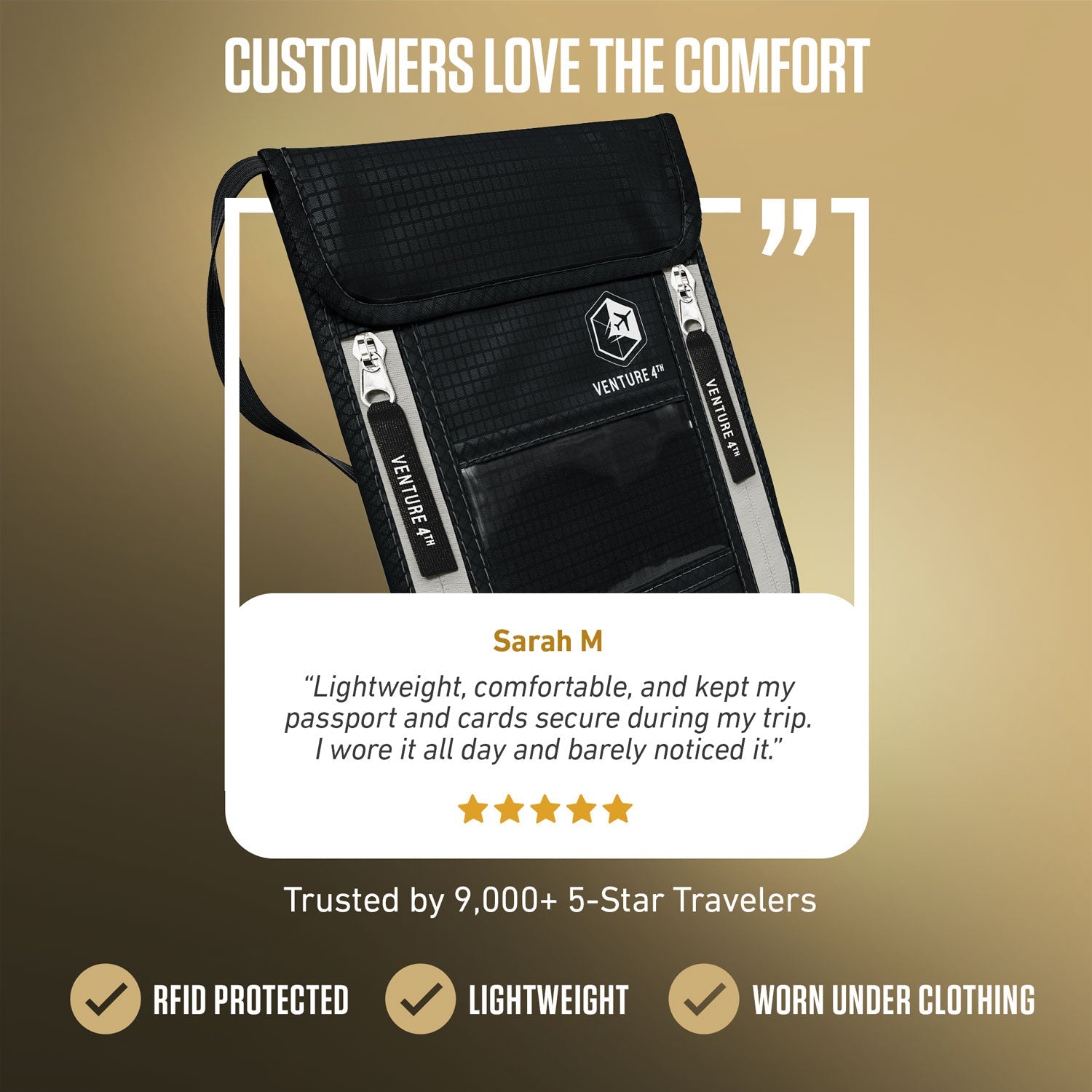RFID Blocking Neck Pouch — Slim Travel Wallet for Passport, Cards & Phone | 8 Colors