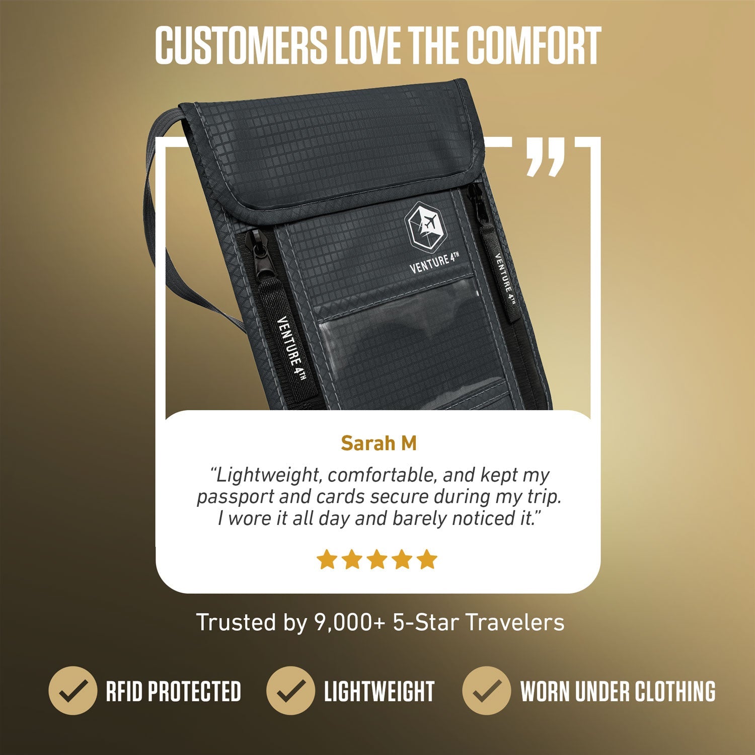 RFID Blocking Neck Pouch — Slim Travel Wallet for Passport, Cards & Phone | 8 Colors