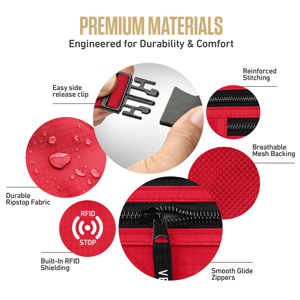 RFID Safe Money Belt — Anti-Theft Hidden Travel Wallet | Fits Up to 56" Waist | 12 Colors