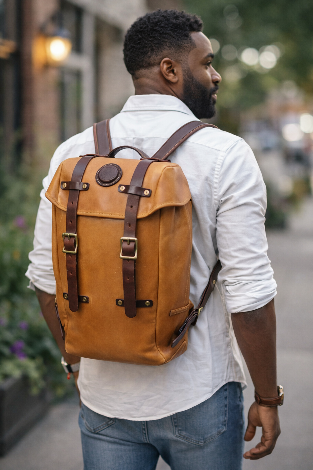 Lennox Italian Leather Backpack – Handcrafted Heavy-Duty Bag with Brass Hardware