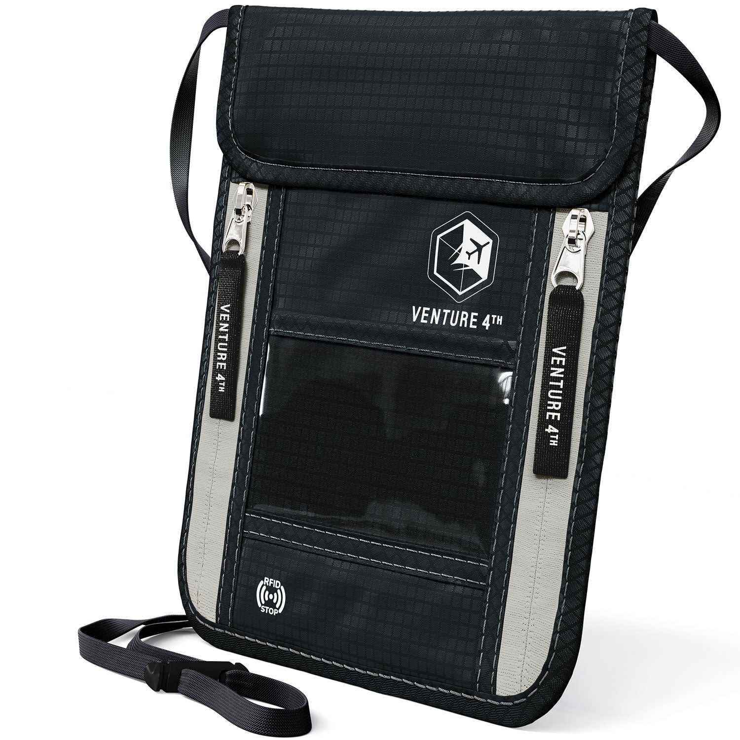 RFID Blocking Neck Pouch — Slim Travel Wallet for Passport, Cards & Phone | 8 Colors